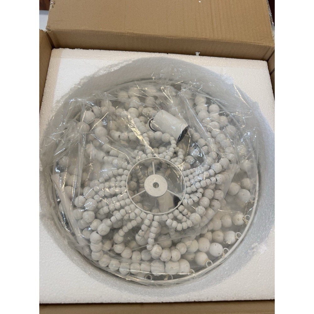 Bead Design Entryway Chandelier With Lights (3 Sockets)